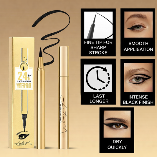 Ultra-Fine Black Liquid Eyeliner Pen | No Smudge | Waterproof