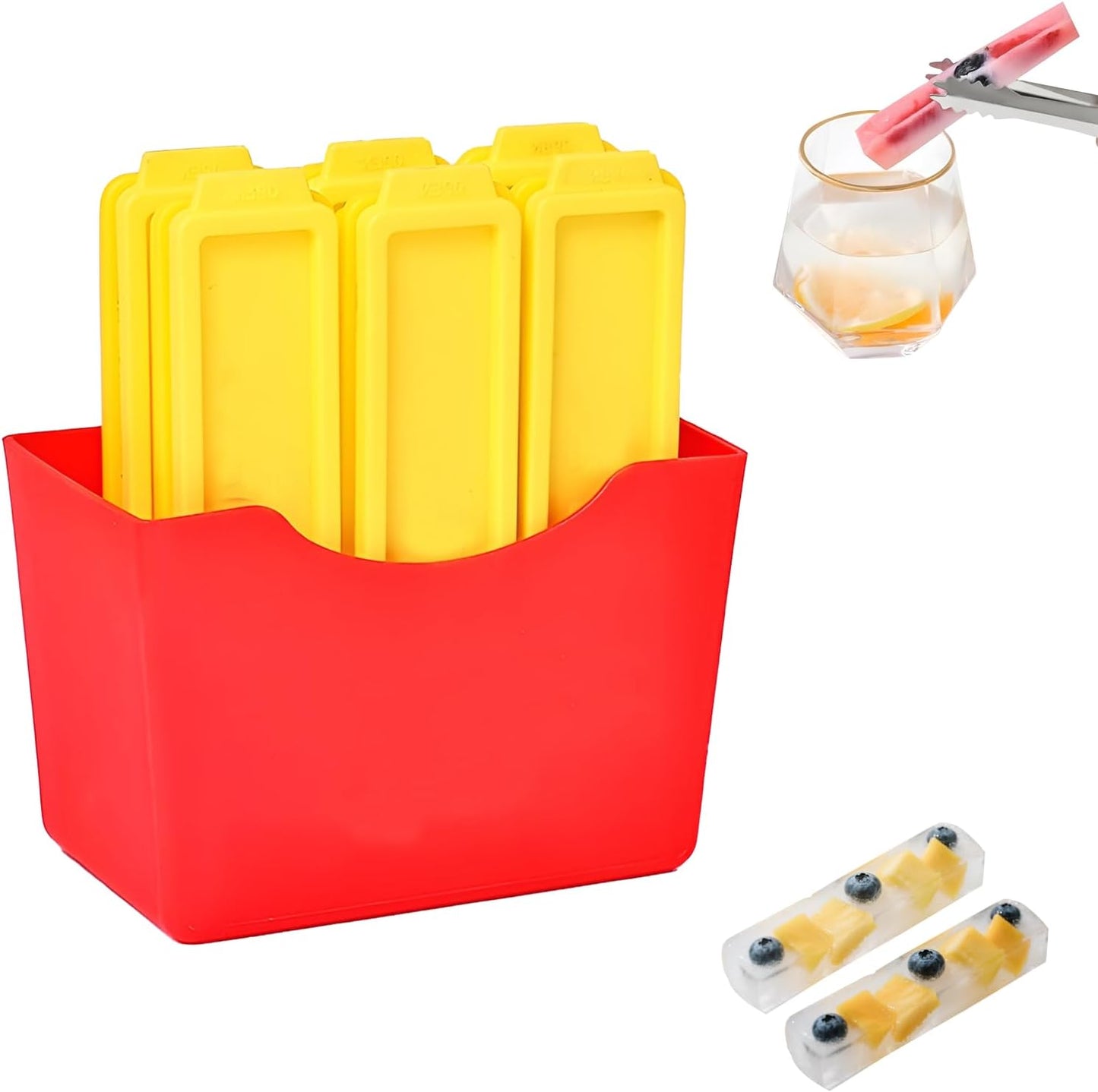 French Fry-Shaped Ice Stick Molds – Creative Narrow Ice Cube Maker for Bottles