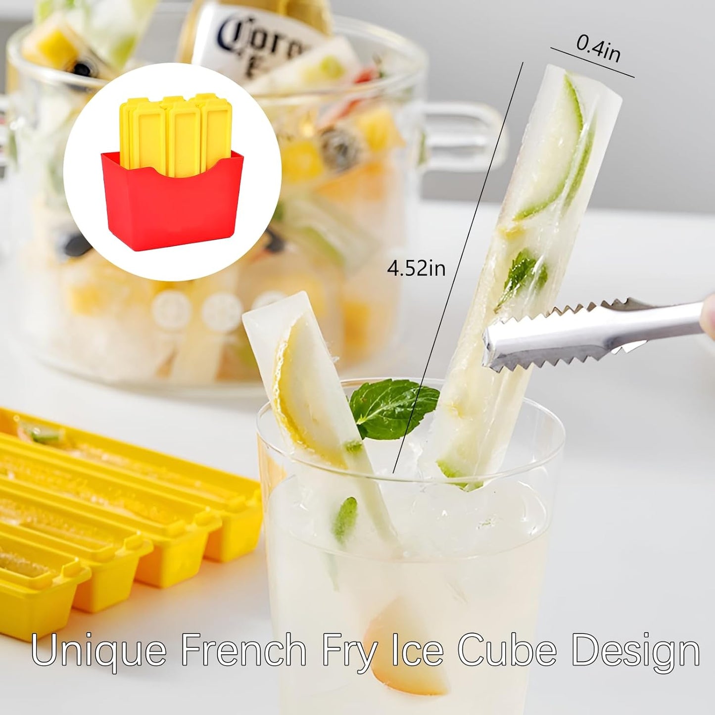 French Fry-Shaped Ice Stick Molds – Creative Narrow Ice Cube Maker for Bottles