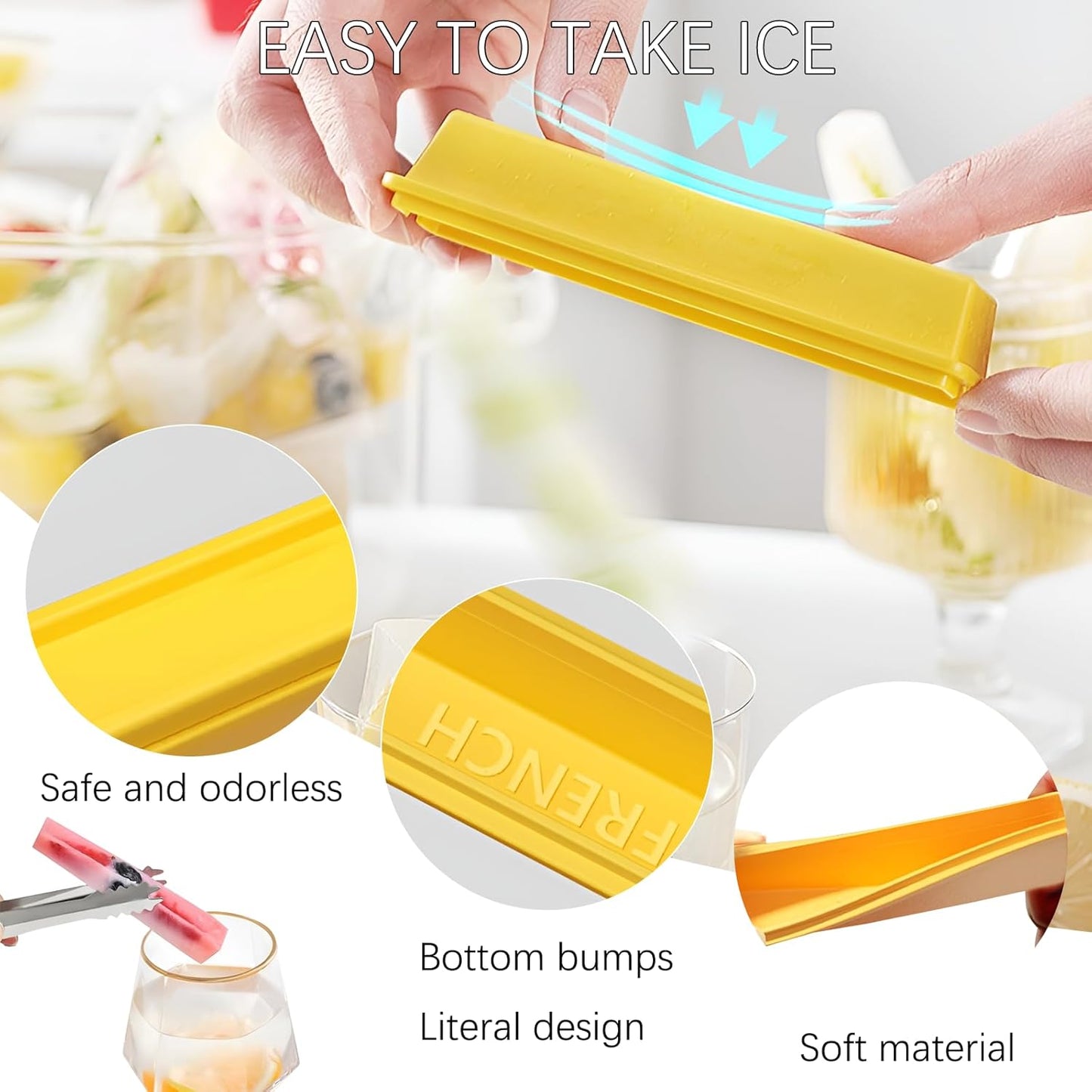 French Fry-Shaped Ice Stick Molds – Creative Narrow Ice Cube Maker for Bottles