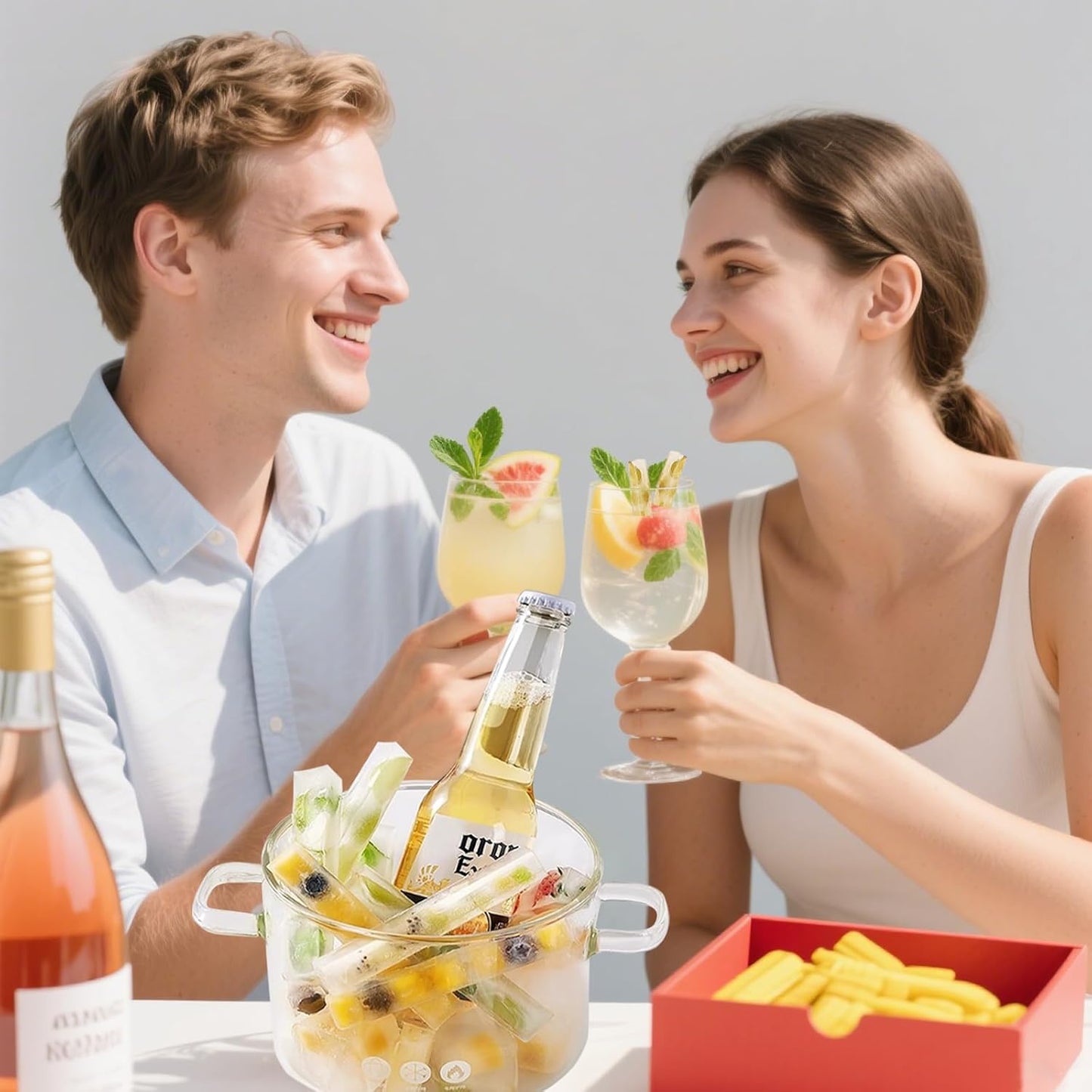 French Fry-Shaped Ice Stick Molds – Creative Narrow Ice Cube Maker for Bottles