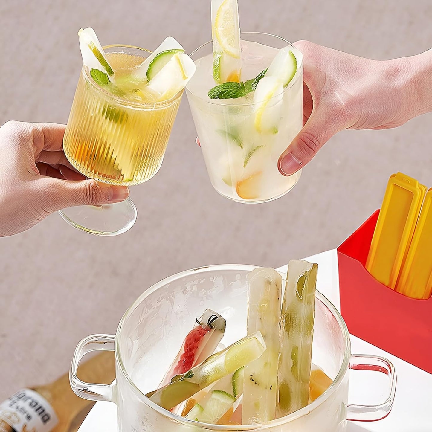 French Fry-Shaped Ice Stick Molds – Creative Narrow Ice Cube Maker for Bottles